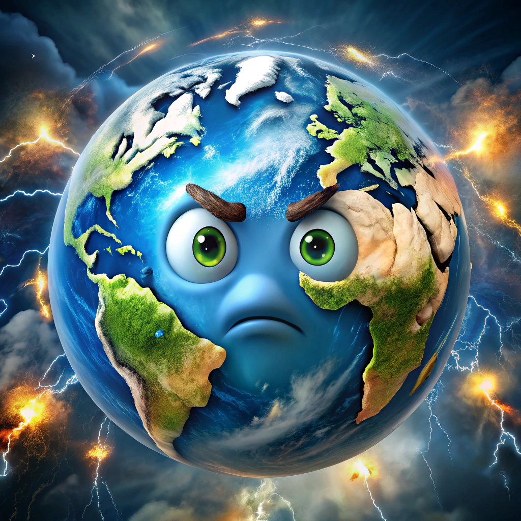 Stressed Earth: A Globe's Expression of Worry