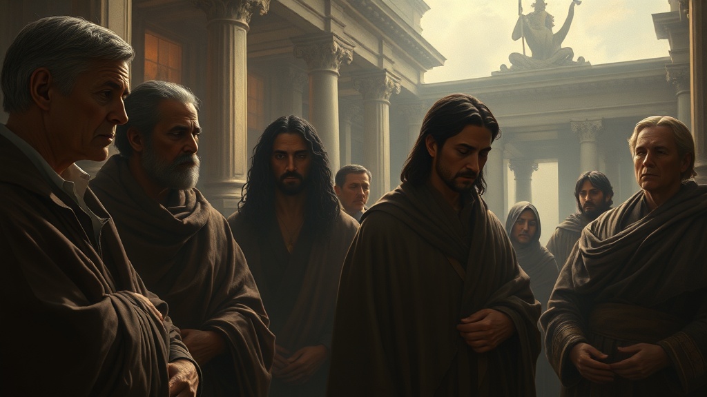 공직과 헌신의 사명을 표현한 상징적인 장면.