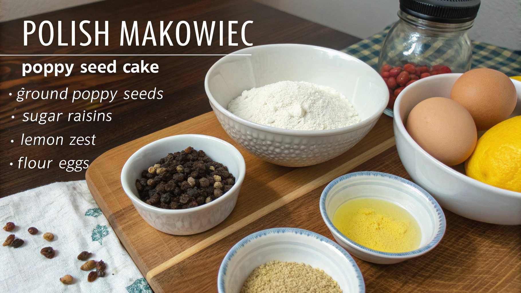 Ingredients for Polish Makowiec