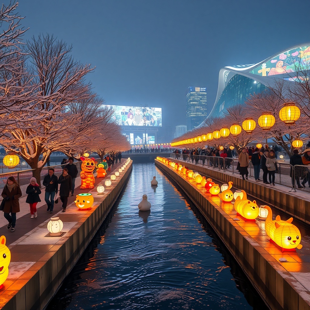 Winter Wonderland at Cheonggyecheon Stream & Dongdaemun Design Plaza