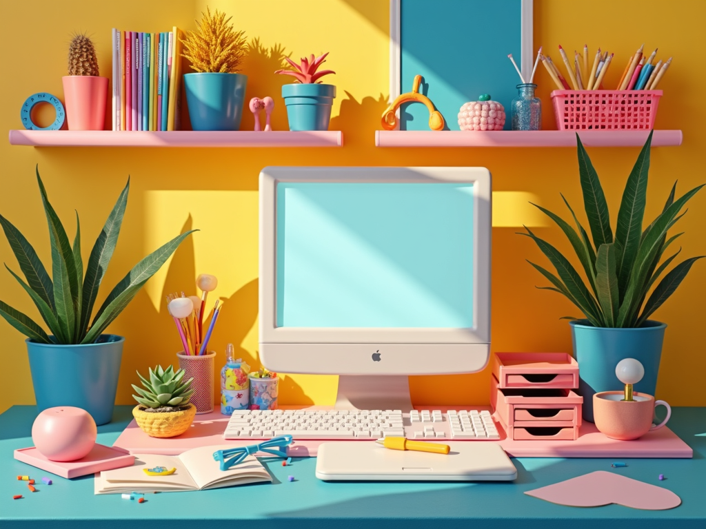 Colorful Office Supplies Image