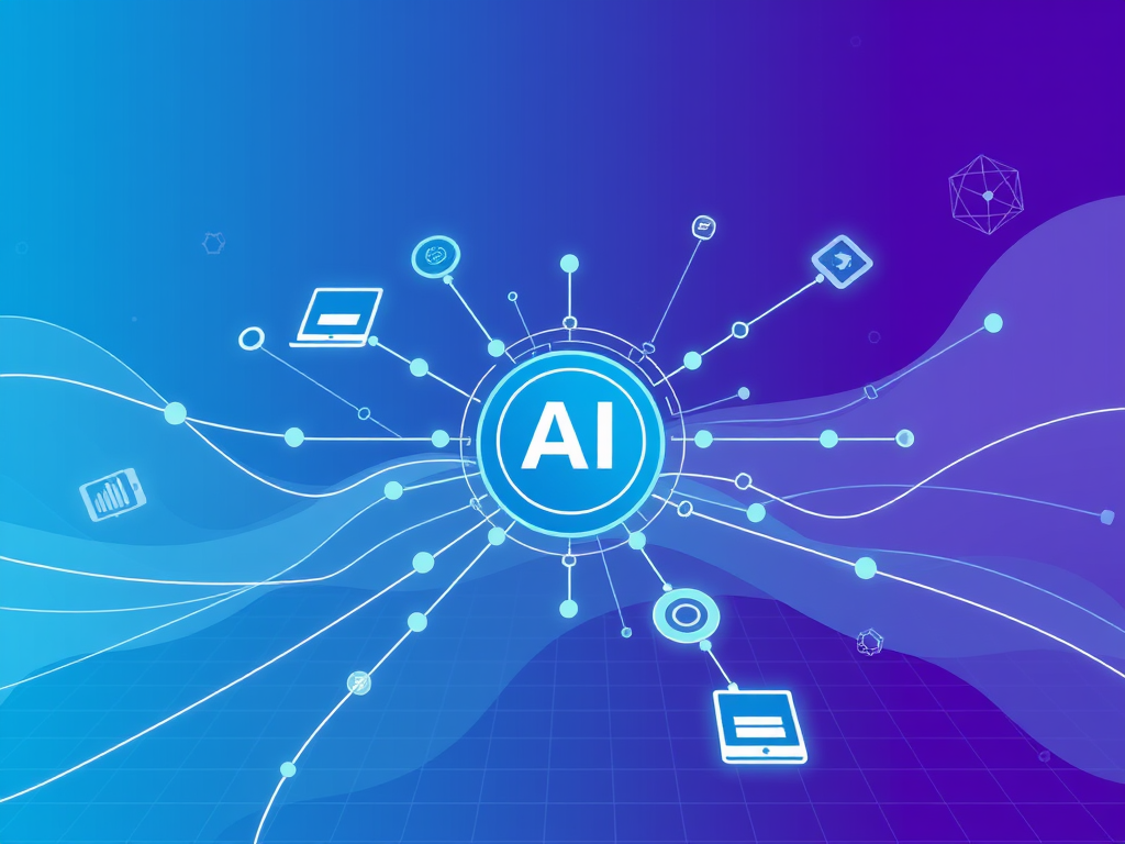 A futuristic visualization of interconnected AI platforms