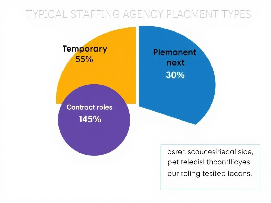 Typical Staffing Agency Placement Types Pie Chart
