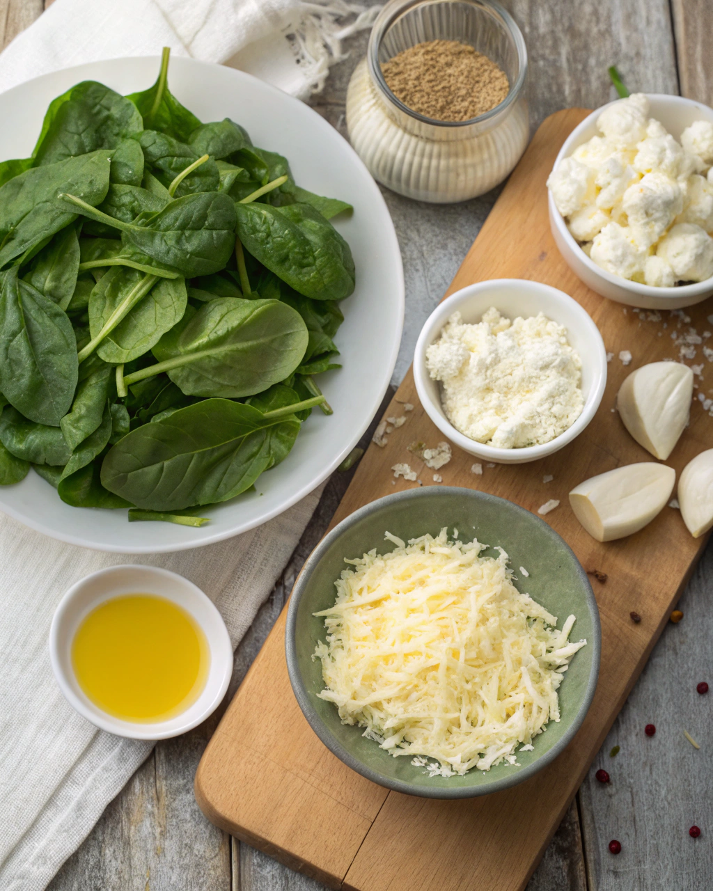 Mediterranean Spinach and Feta Cheese Crisps Ingredients