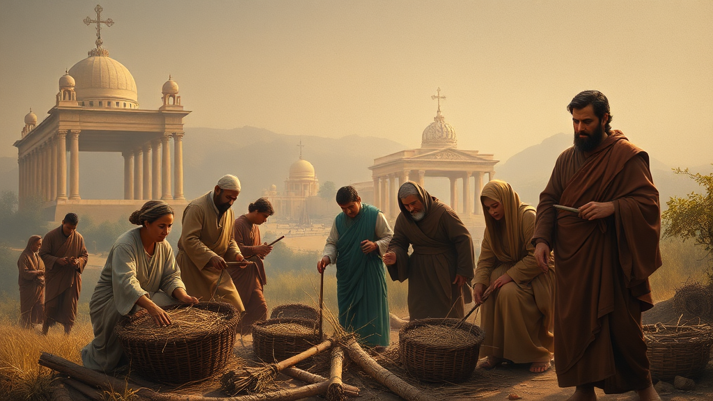 노동과 공정한 대우를 표현한 현대적 이미지