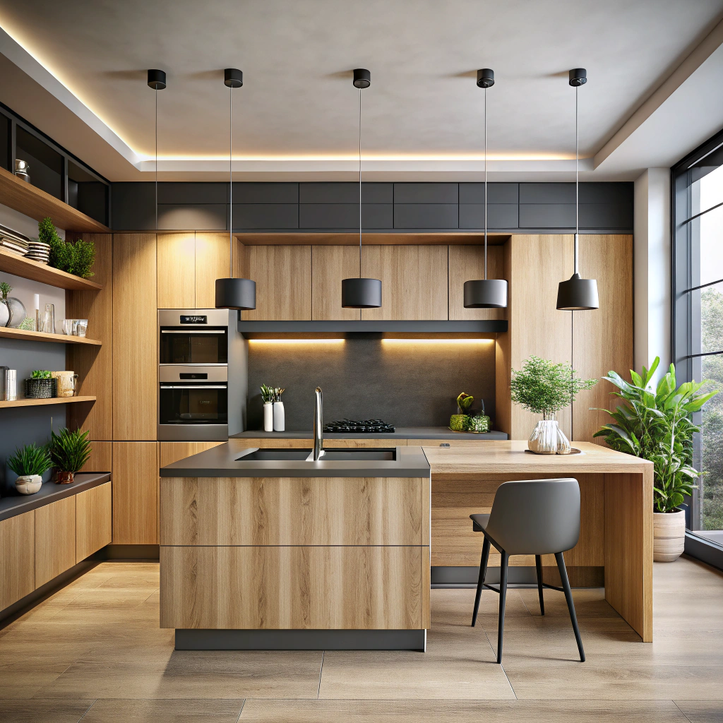 Modern Minimalist Kitchen Design with Light Wood