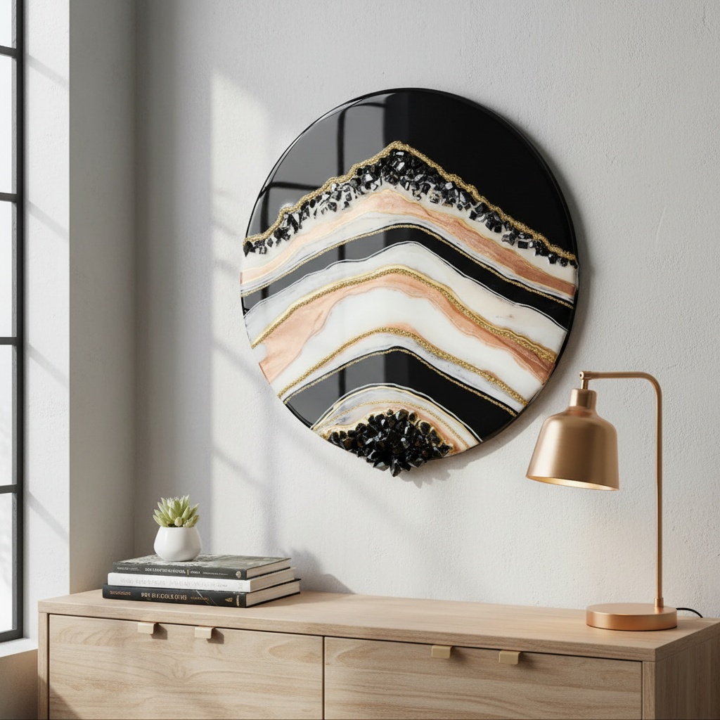 Black and Gold Resin Painting