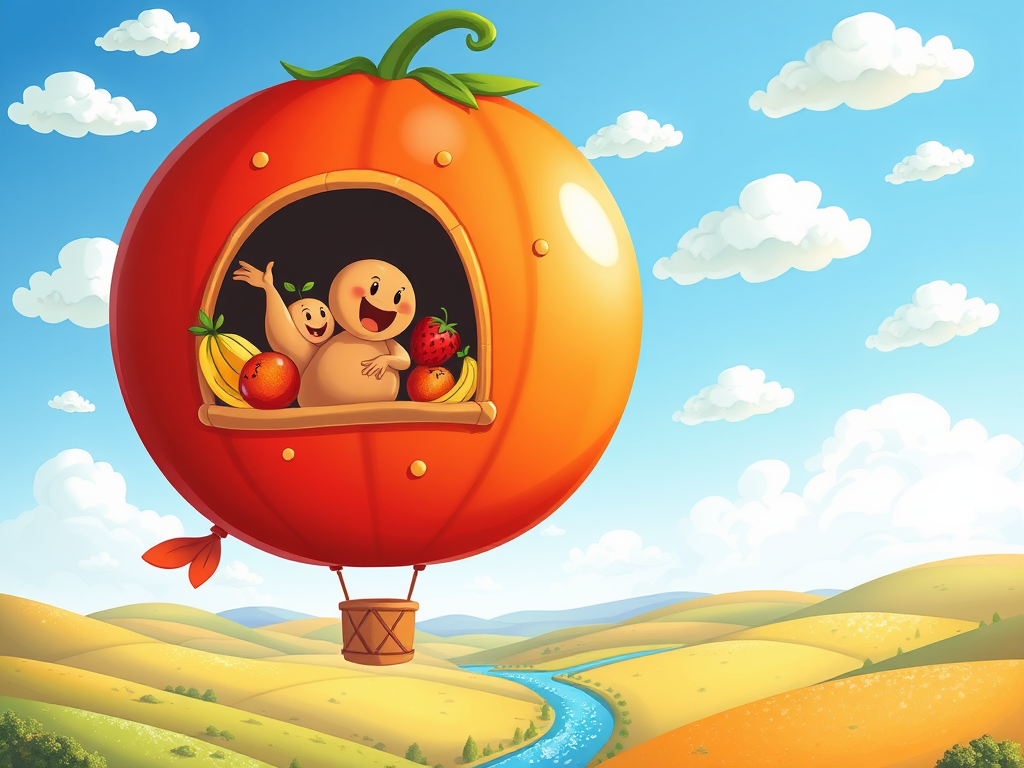 Tommy the Tomato Whale's Balloon Adventure