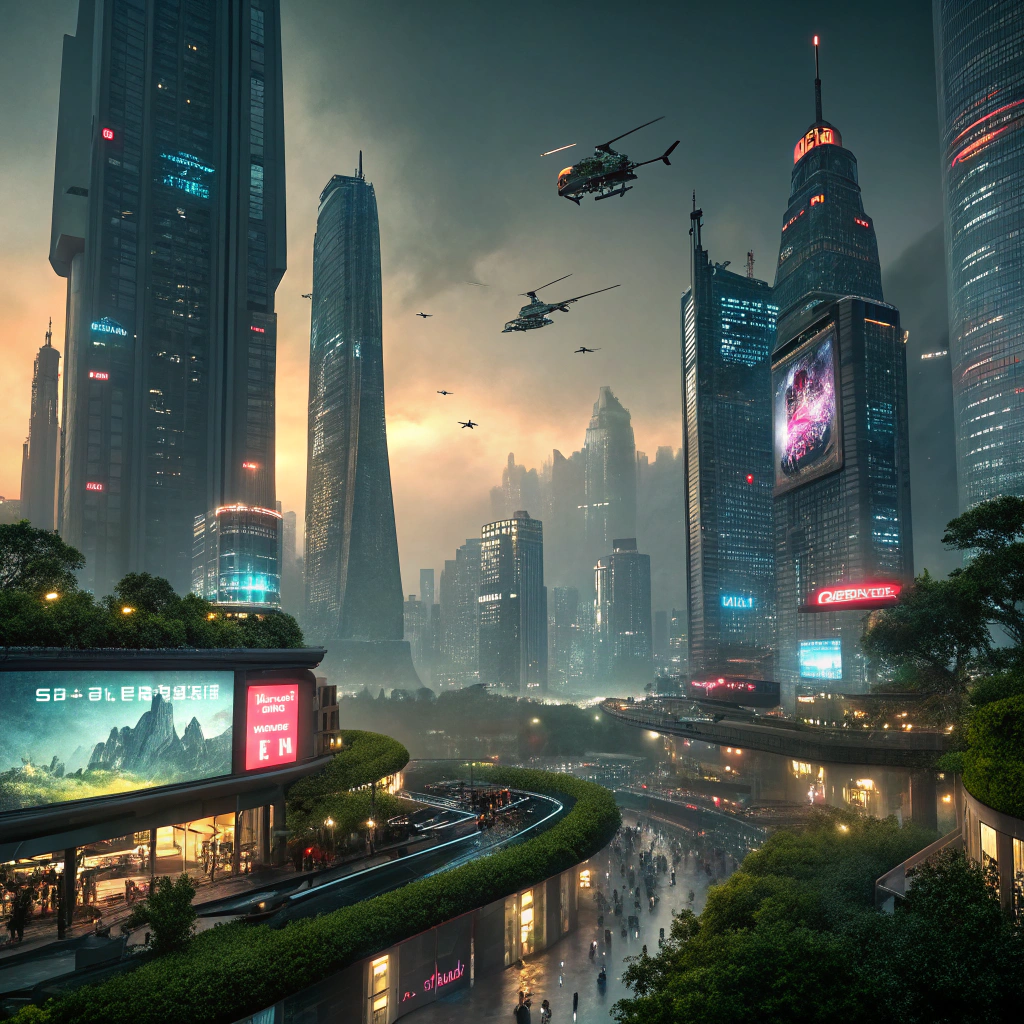 A cityscape in the year 4000