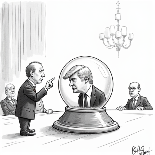 Trump Attends NATO Summit Amid Tensions single-panel cartoon