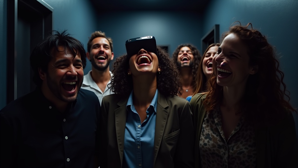 Jugador totalmente inmerso en una de las intensas experiencias terror realidad virtual de Virtua Barcelona