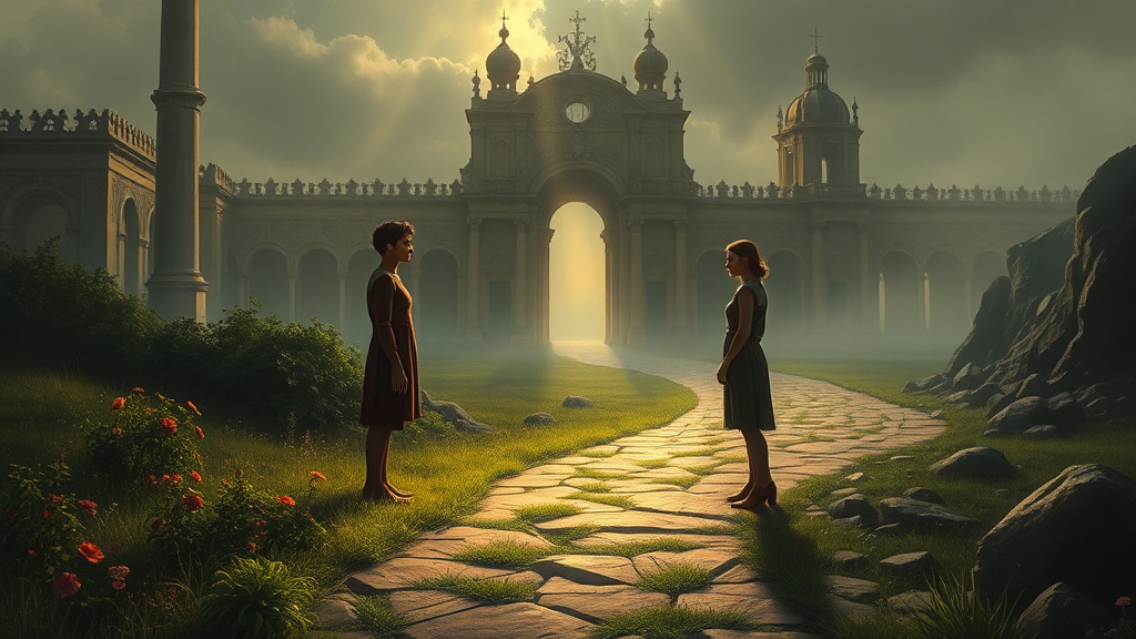 책임과 안전을 묘사한 추상적 장면