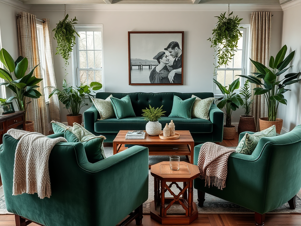 2. Curate Lush Green Furnishings