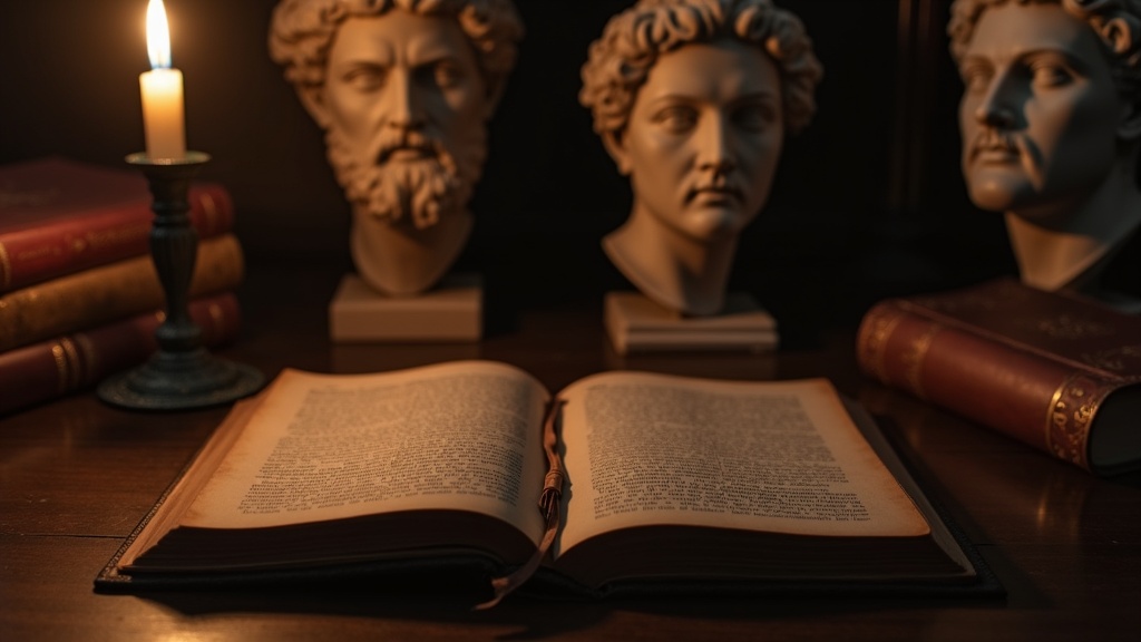 Ancient Roman marble bust with a thoughtful expression, placed on a weathered background, symbolizing the stoic spirit of Amor Fati.