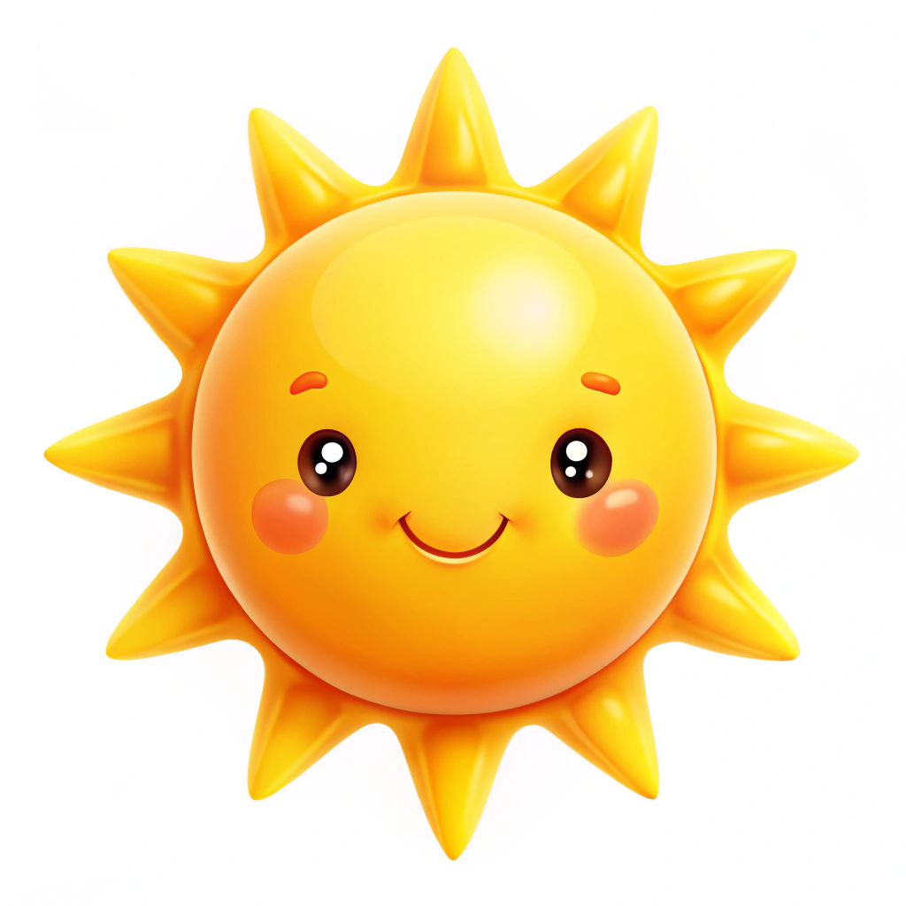 Cheerful Cartoon Sun for Summer Courses Cheerful Cartoon Sun for Summer Courses