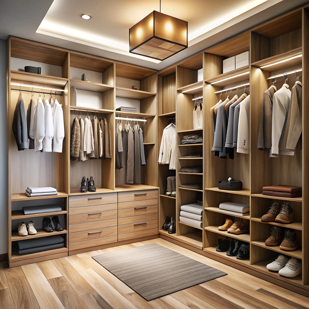 Stylish L-Shaped Walk-In Closet Design Ideas