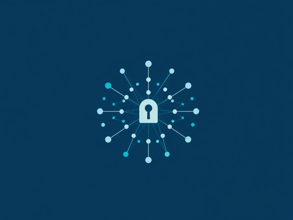 A digital visualization showing interconnected AI systems with various data types and security threats