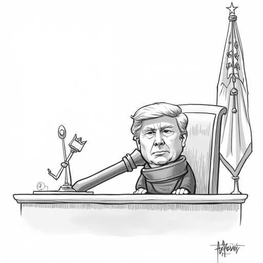 Trump Celebrates Supreme Court Ruling on Federal Judges single-panel cartoon