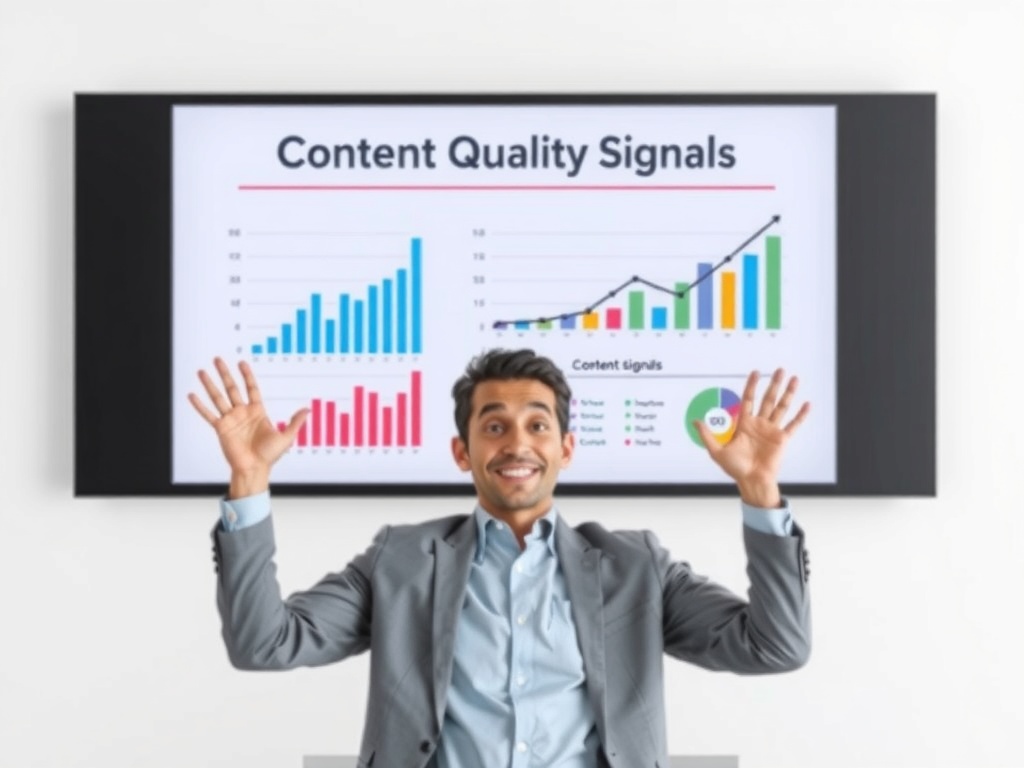A digital path indicating the direction towards high-quality content, with clear warnings against spam and low-effort AI. This visual reinforces the importance of avoiding harmful content quality signals.