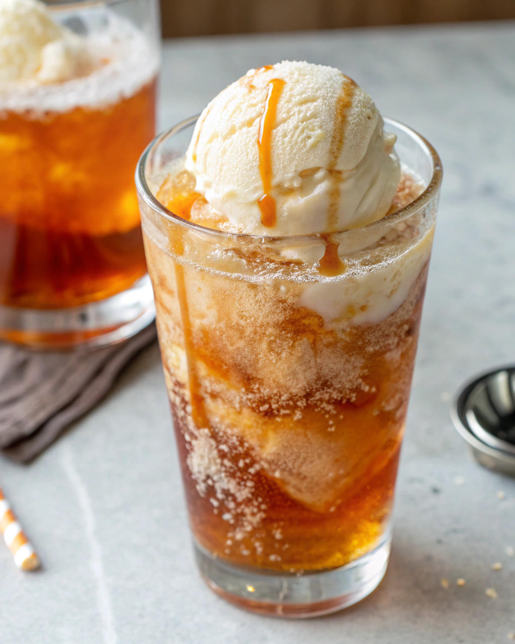 Butterbeer Float: How to Make the Magical Wizarding Treat 6 Butterbeer Float ingredients laid out on clean white counter