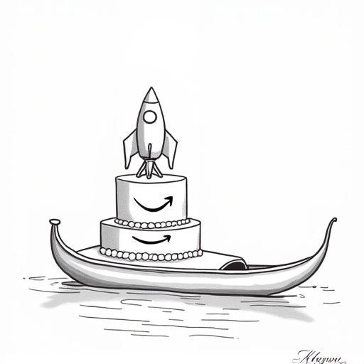 Jeff Bezos and Lauren Sanchez marry in private ceremony single-panel cartoon