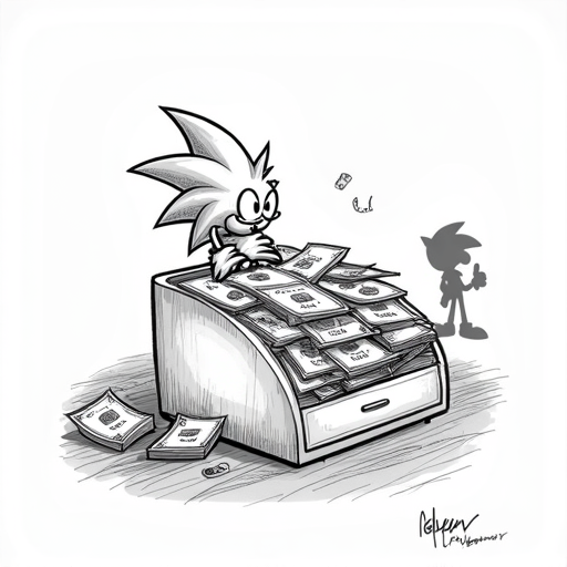 SEGA reveals sales figures for popular game titles single-panel cartoon