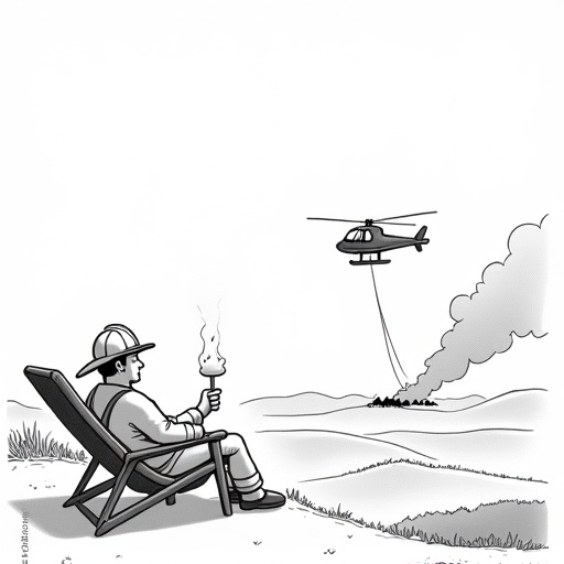 Brush Fire Near Los Angeles Forces Thousands to Evacuate single-panel cartoon
