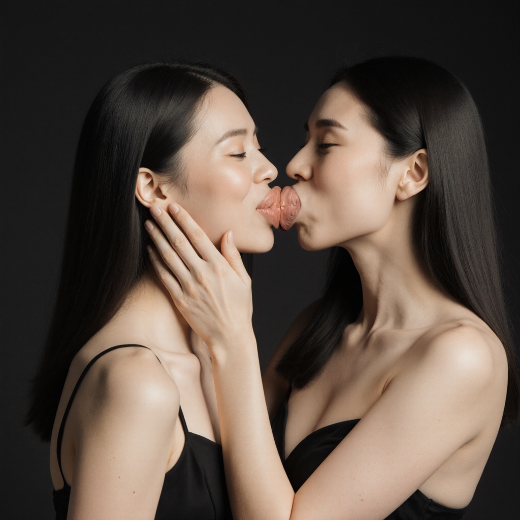 Two moms, slim appearance, huge protruding firm ti