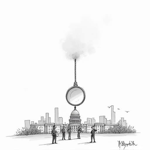 Federal Agents Increase Presence in Washington for Public Safety single-panel cartoon