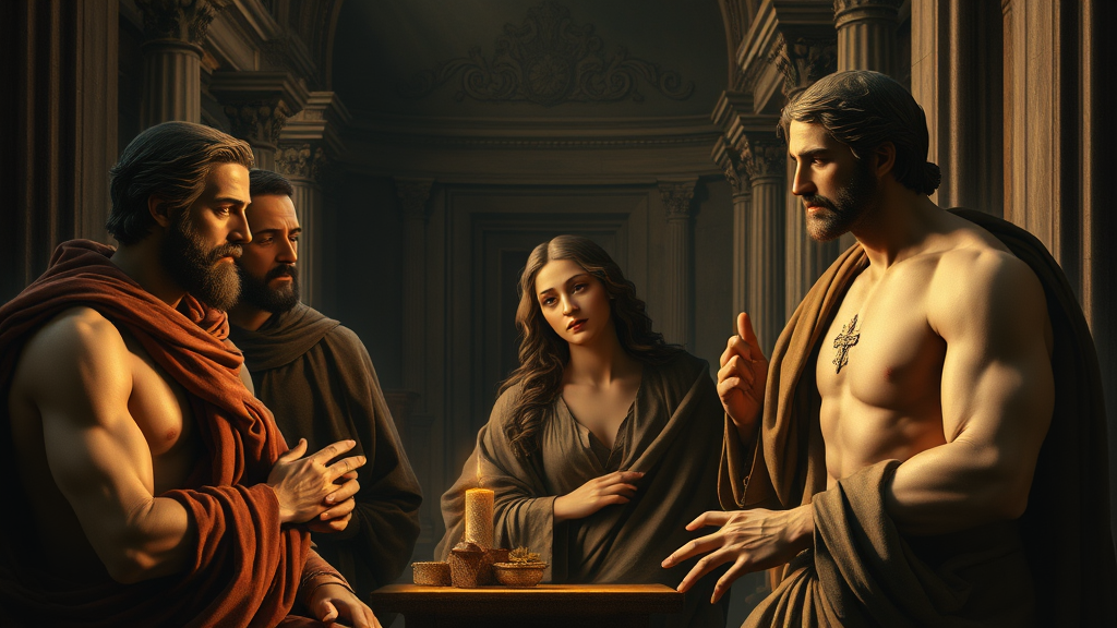 신뢰와 갈등 해결의 중요성을 상징적으로 표현한 장면