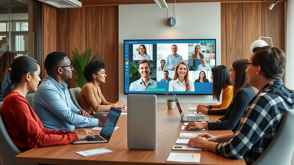 تصویری واقعگرایانه و با کیفیت از یک حرفهای که از گوگل میت Companion Mode در لپتاپ خود برای مشارکت فعال در جلسه استفاده میکند.