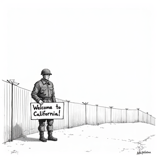 2,000 More National Guard Troops Sent to Los Angeles single-panel cartoon