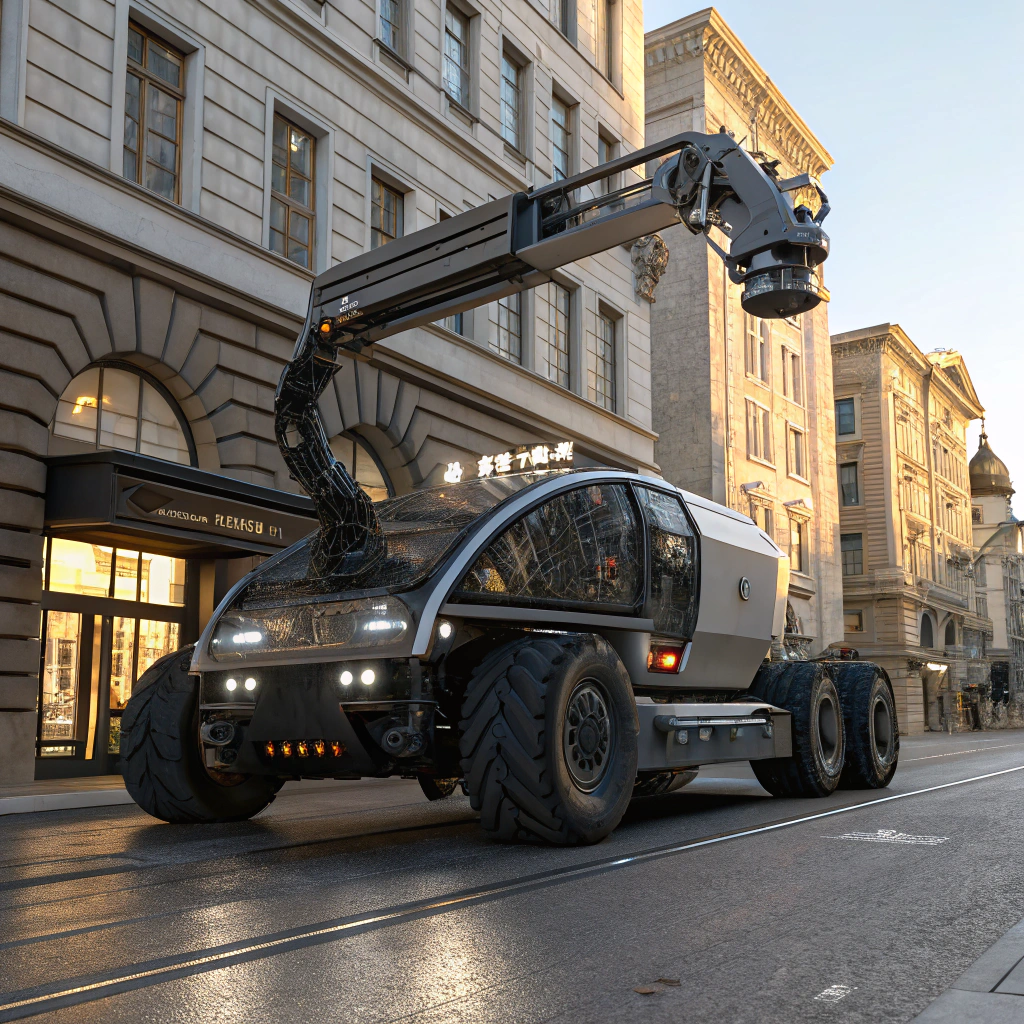 A realistic looking vehicle which uses a magnet suspended in front of itself from an arm attached to the back of the vehicle to drive it forward