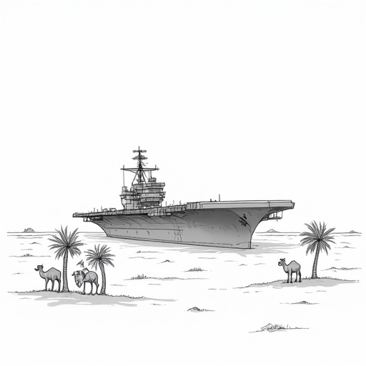 USS Carl Vinson Deployed in Middle East single-panel cartoon