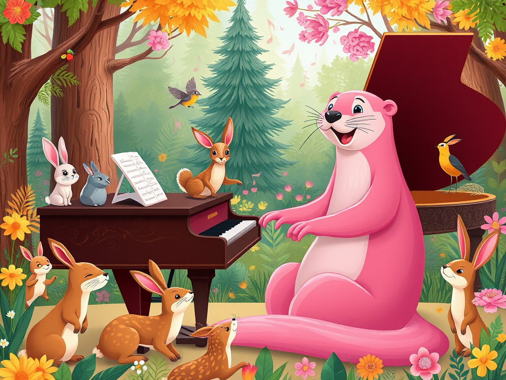 Otto the Pink Piano Otter