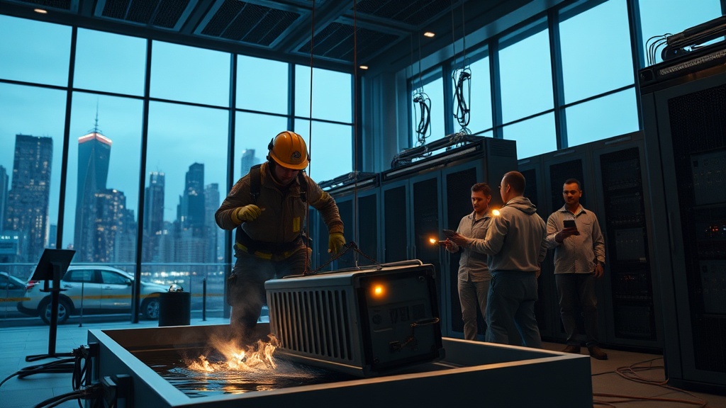 데이터센터 화재 진압 장면