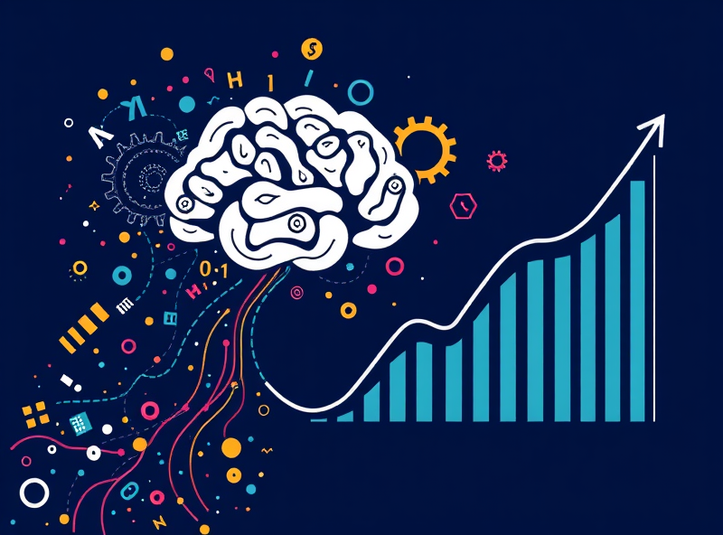 An abstract visual representing raw information (scattered symbols, numbers, text snippets) flowing into a stylized brain or a complex network of gears (symbolizing thinking). From this processing unit, clear, organized lines or a solid, upward-trending graph emerges, symbolizing actionable insights and investment growth derived from analysis. Use clean, illustrative graphics with elements of data processing and transformation.
