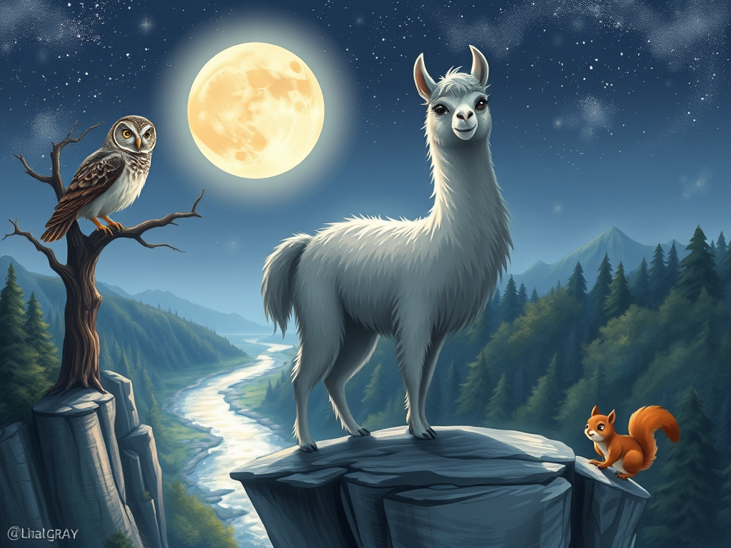 Luna the Gray Llama’s Brave Adventure