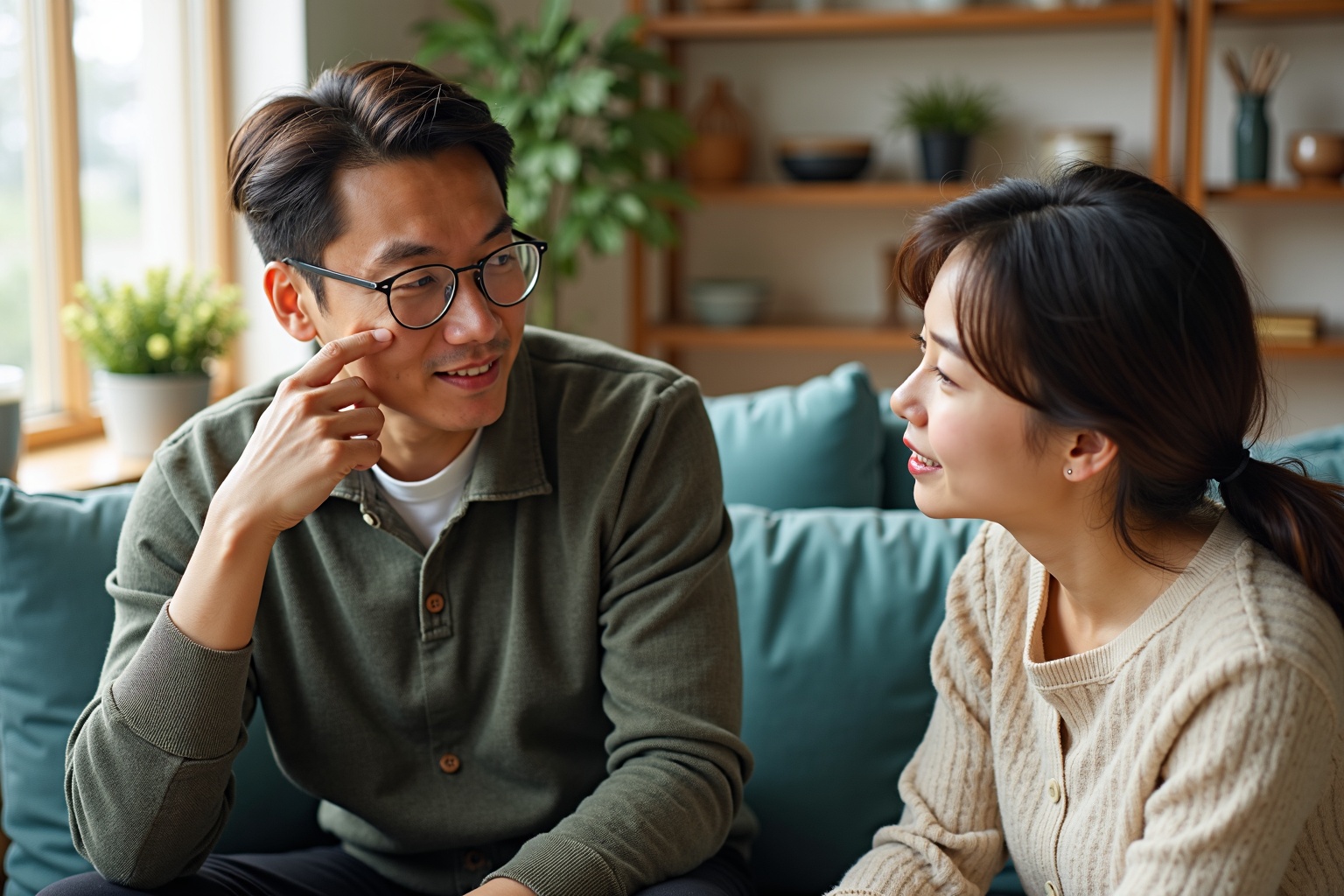 온찜질 중년 한국인 애니메이션