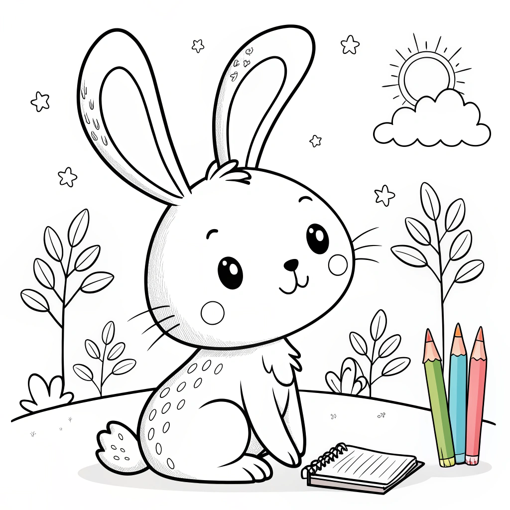 kawaii bunny coloring pages