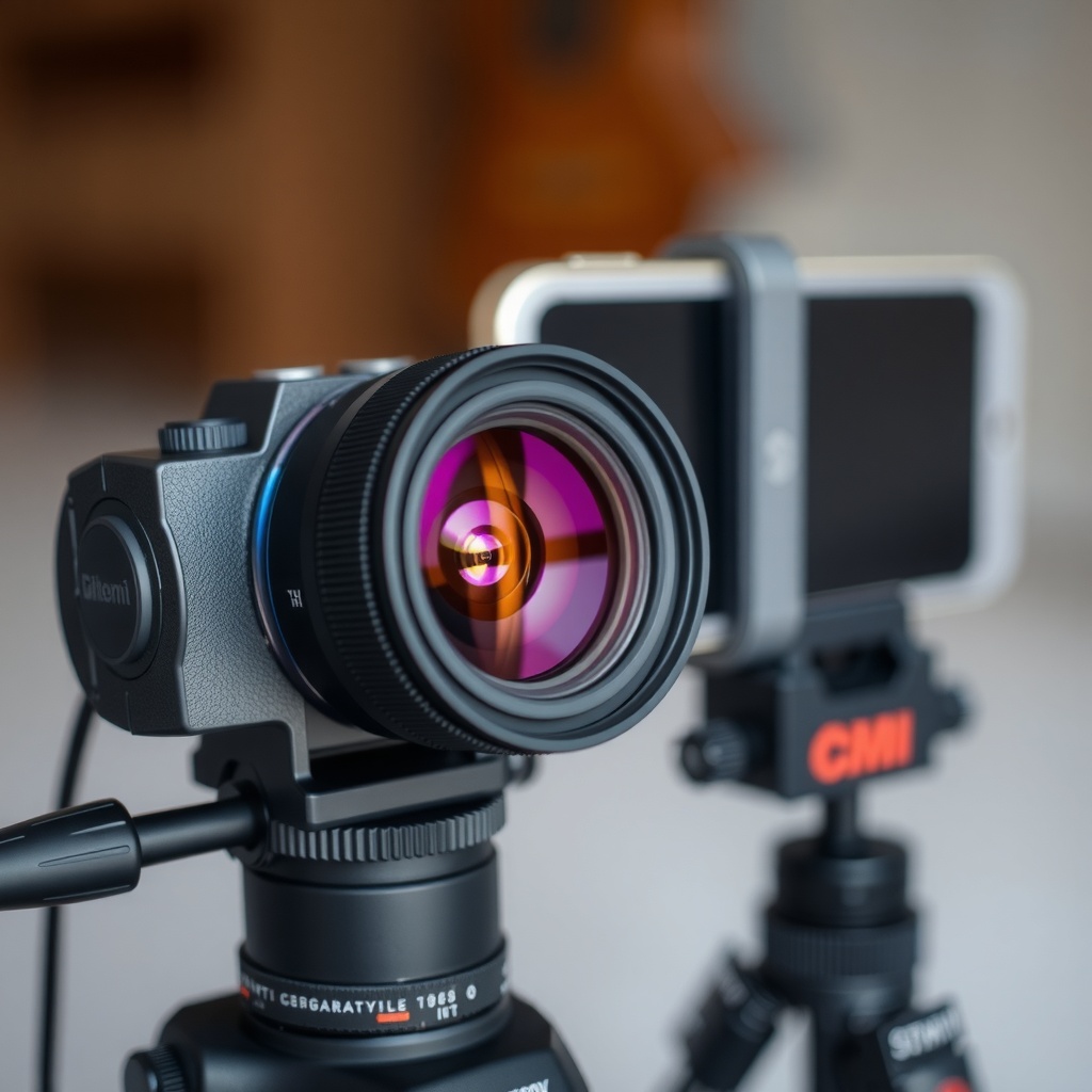 لنز دوربین گوشی هوشمند و سه‌پایه، ابزار ضروری برای شرکت در دسته‌بندی‌های مسابقه عکاسی موبایل.