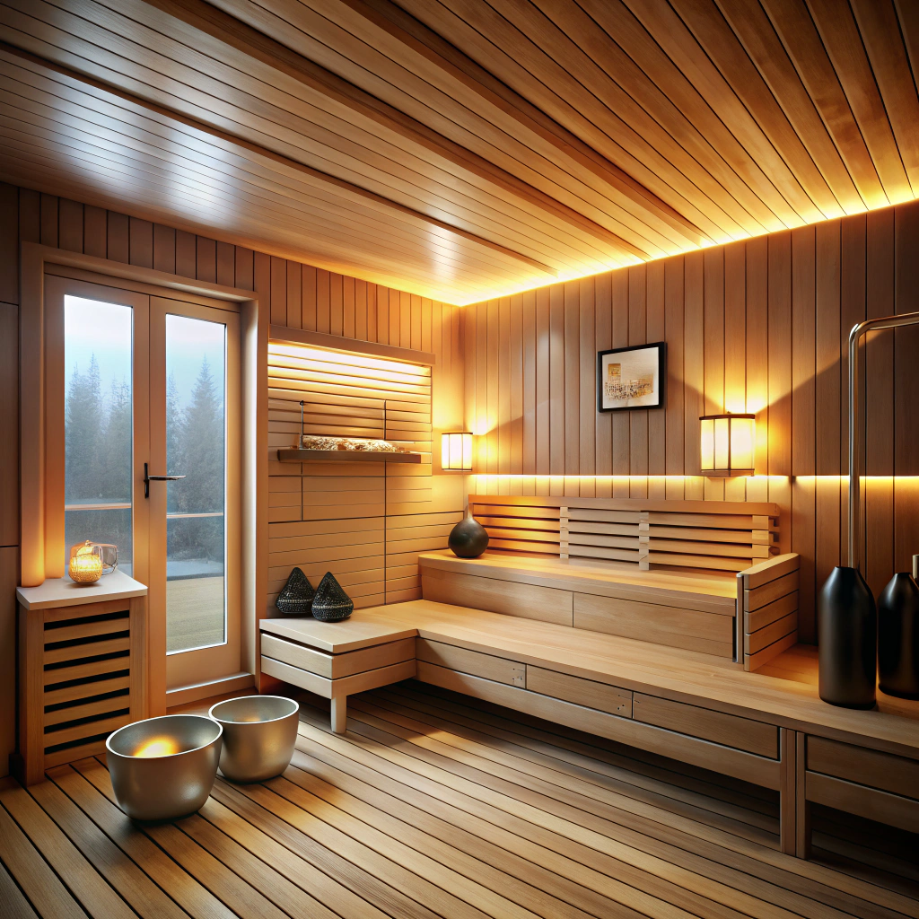 Cozy Finnish Sauna Design for Four People