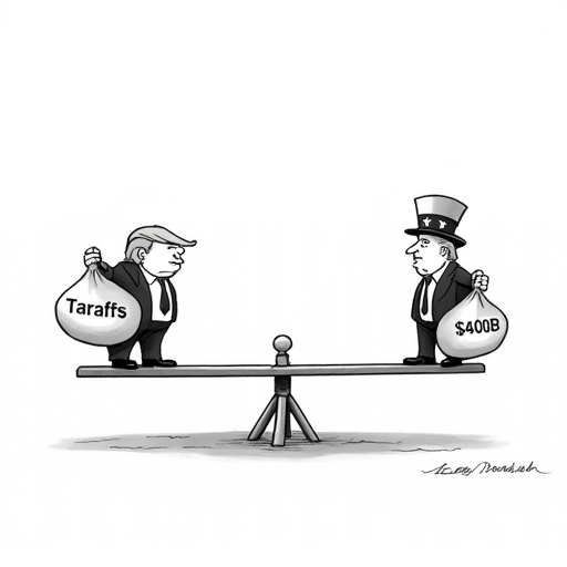Economist proposes solution for Trump's tariffs single-panel cartoon