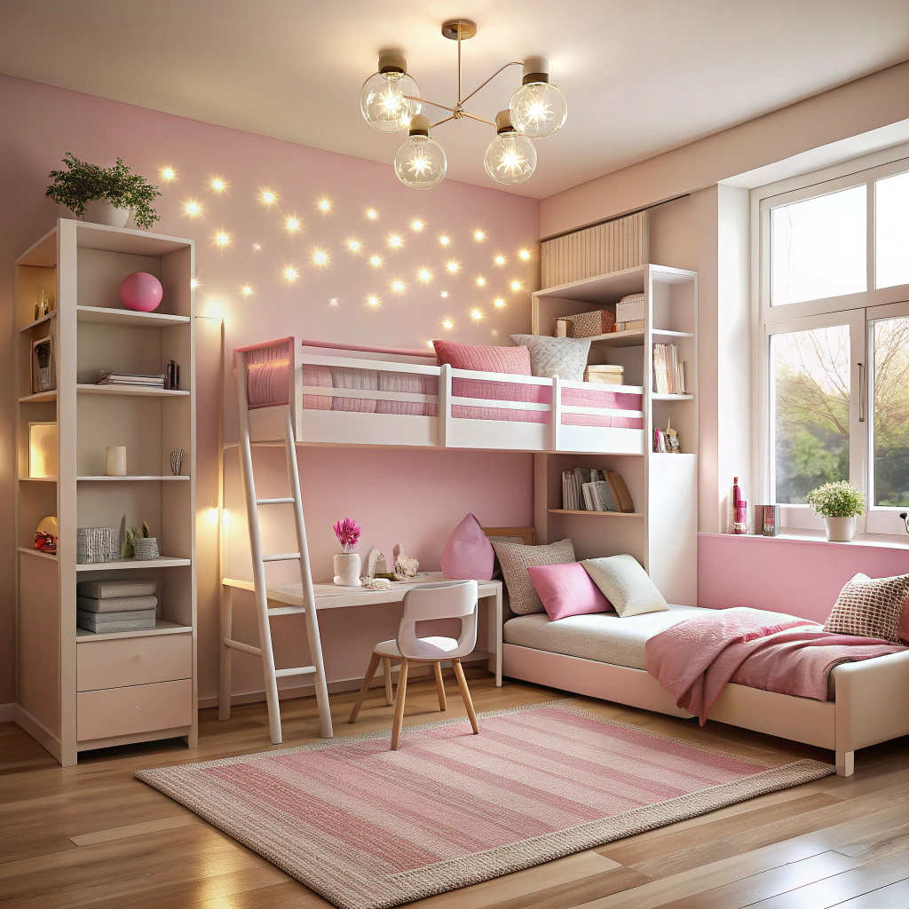 Chic Pink & White Girl's Bedroom Ideas