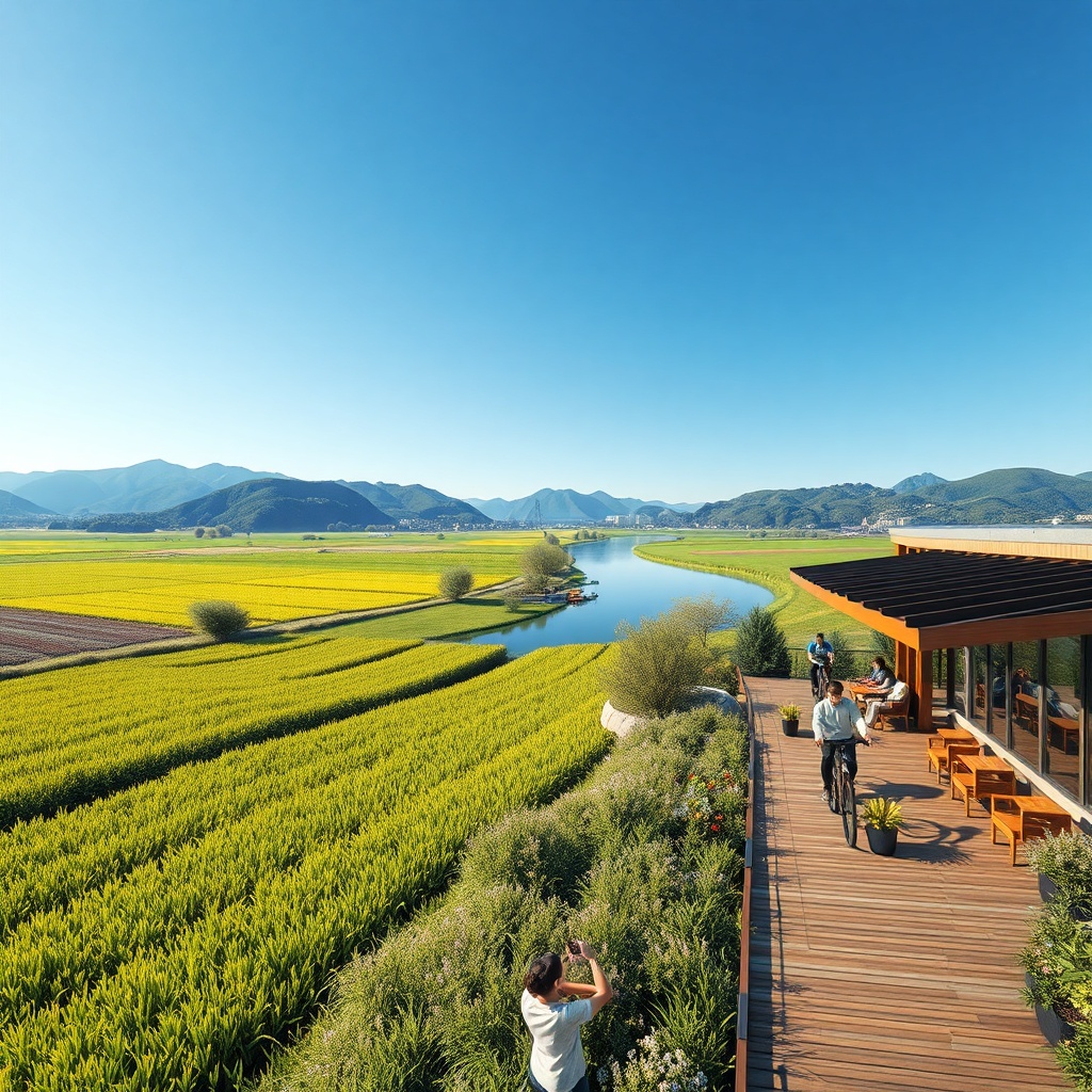 Yangpyeong: Sembrados y Cafés con vistas al río