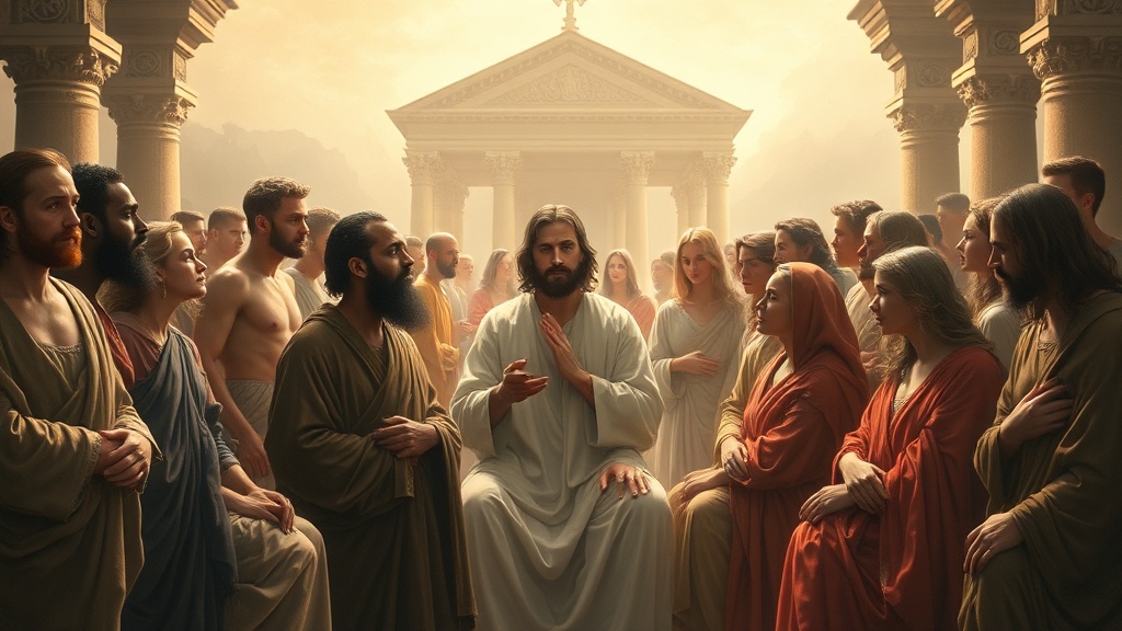 평안과 영적 풍요를 상징하는 종교적 장면