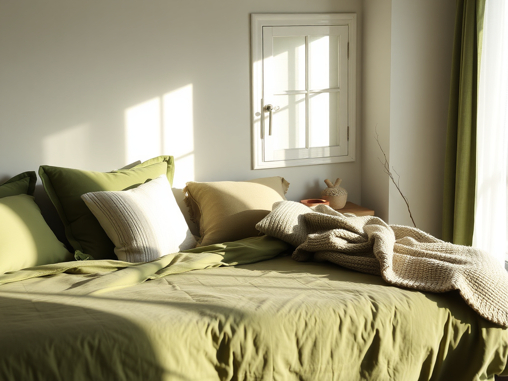 3. Layering Textiles in Verdant Tones