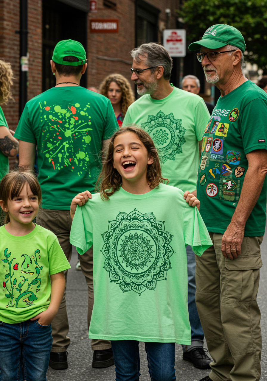 green shirt