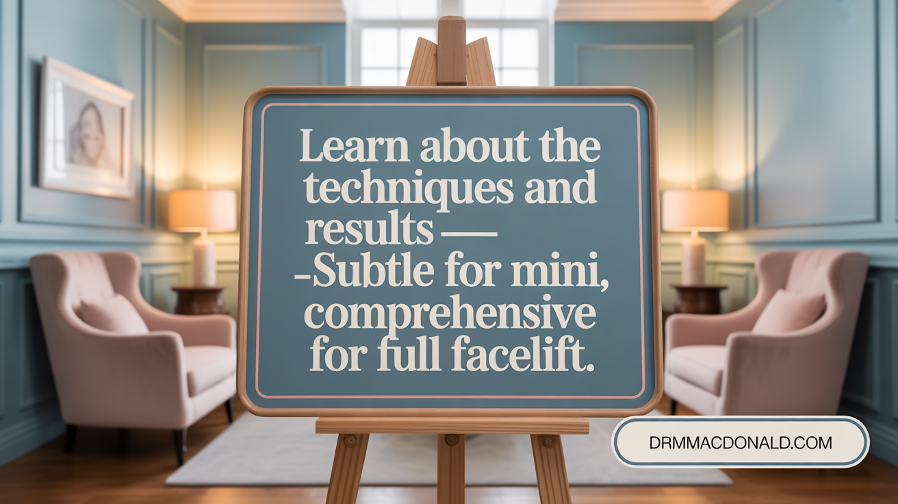 Learn about the techniques and results—subtle for mini, comprehensive for full facelift.