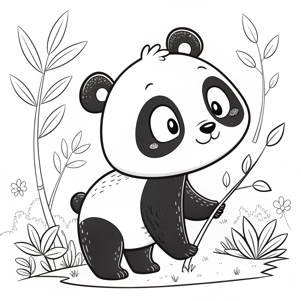 kawaii panda coloring pages